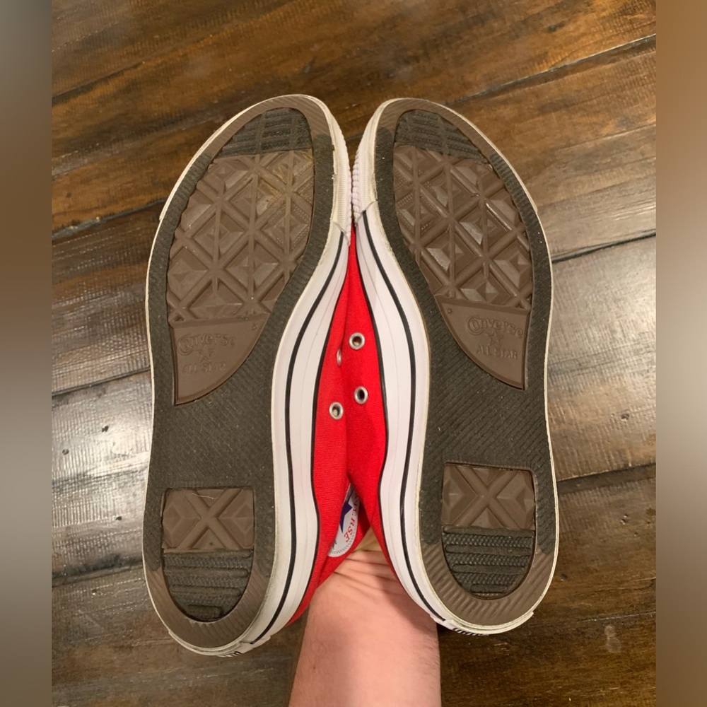 Converse Red and White High-Top Sneakers - Picture 6 of 6